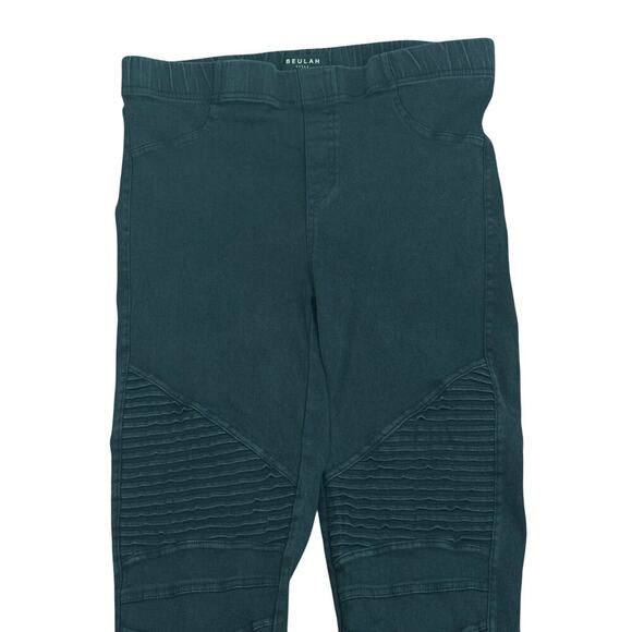 BEULAH Black Stretch Denim Moto Leggings Jeggings Skinny Zipper Ankle Sz M - Picture 4 of 12